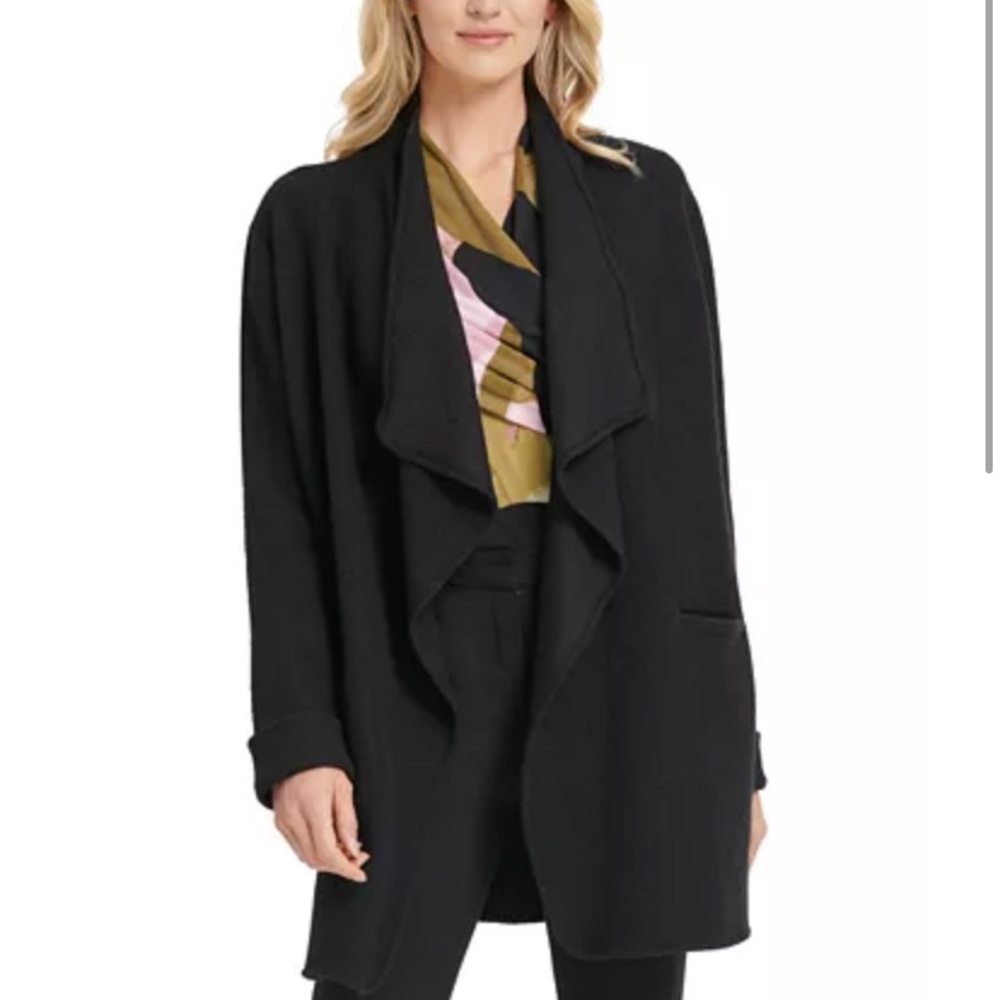nwt!!! dkny // cascade lapel open front jacket